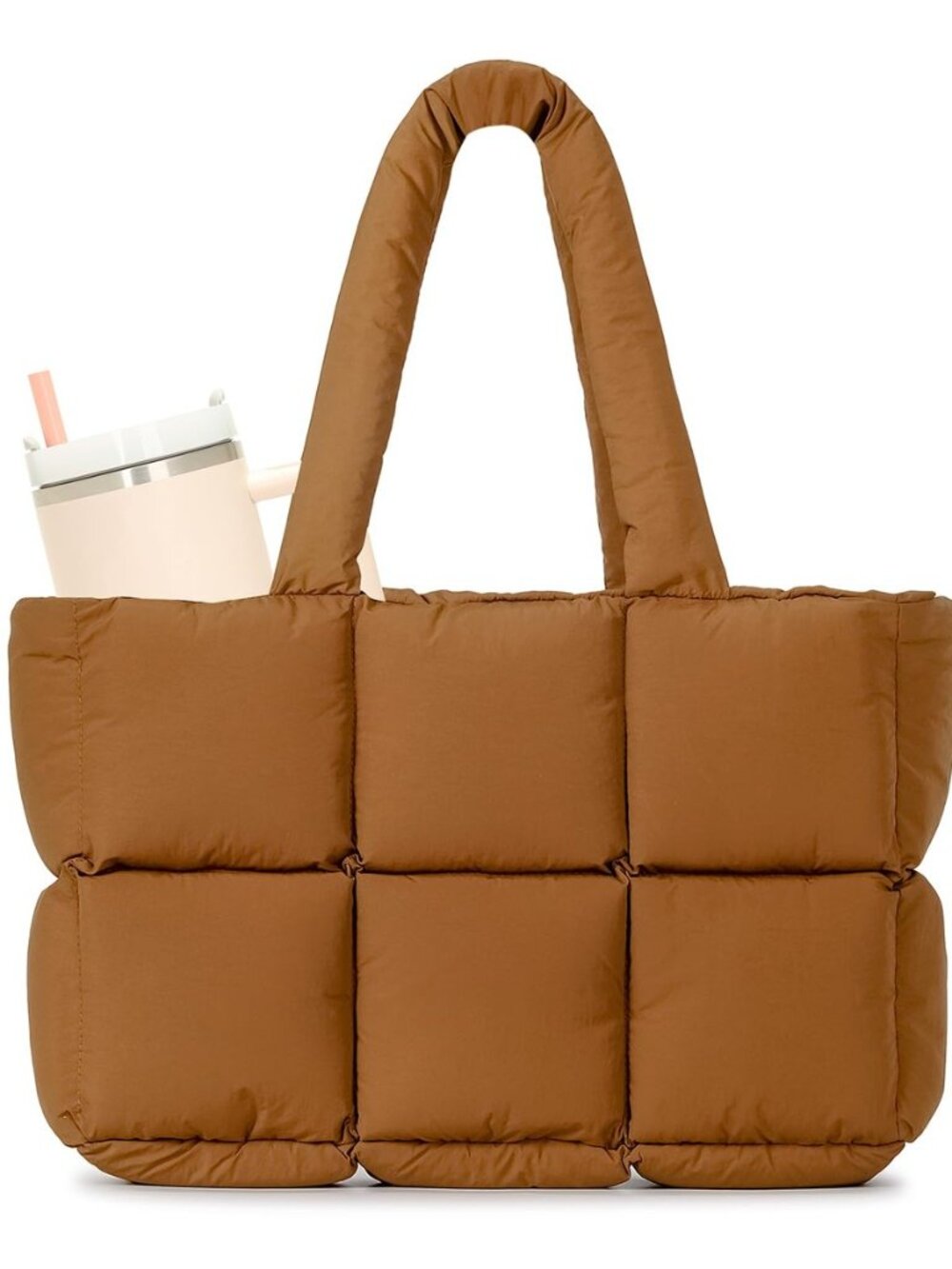 Puffer Tote Bag, Puffy Shoulder Purse Handbag for Women